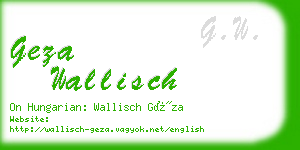 geza wallisch business card